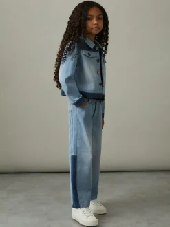 Reiss Blue Briar 4-9 yrs Patchwork Denim Jeans Two-Tone Best