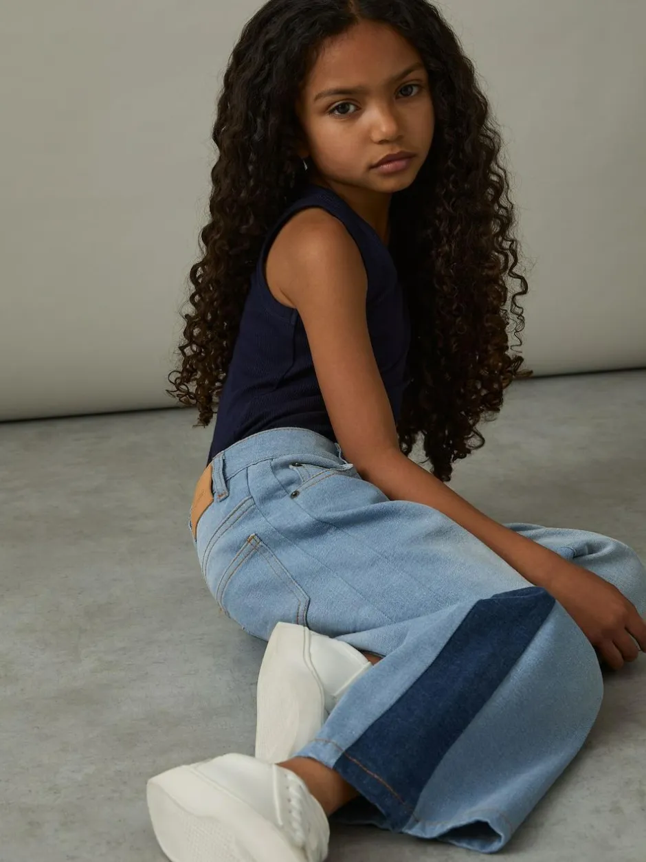 Reiss Blue Briar 4-9 yrs Patchwork Denim Jeans Two-Tone Best