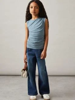 Reiss Blue Jasmine 3-9 yrs Ruched Jersey Vest New