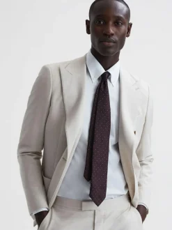 Reiss Burgundy Liam Polka Dot Silk Tie Sale