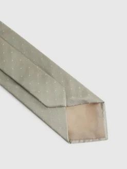 Reiss Champagne Liam Polka Dot Silk Tie Outlet