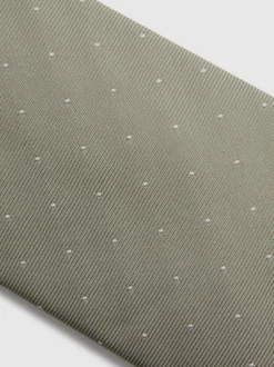 Reiss Champagne Liam Polka Dot Silk Tie Outlet
