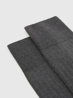 Reiss Fela Ribbed Socks Charcoal Outlet