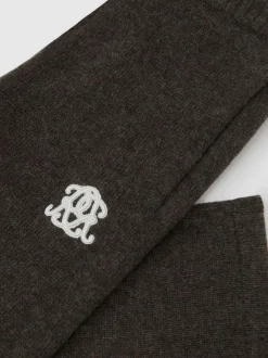 Reiss Chocolate Brown Blake 3-9 yrs Monogram Relaxed Wool-Blend Joggers Unisex Fit New