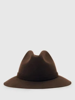 Reiss Holly Wool Fedora Chocolate Online