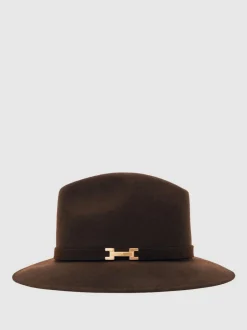 Reiss Holly Wool Fedora Chocolate Online