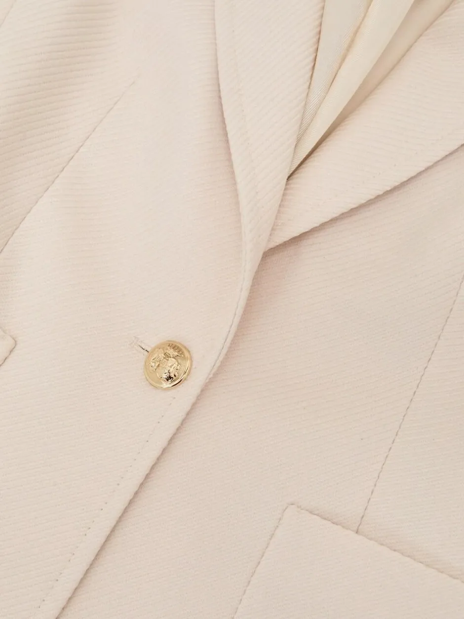 Reiss Cream Soren Wool-Blend Single-Breasted Blazer Hot