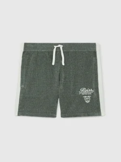 Reiss Dark Sage Green/White Trenton 9-13 yrs Chenille Tipped Motor Cars Shorts New