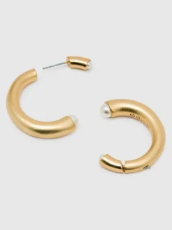 Reiss Gold Anais Tone Pearl Earrings Online