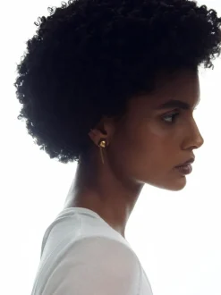 Reiss Gold Demi Double Stud Earrings Online