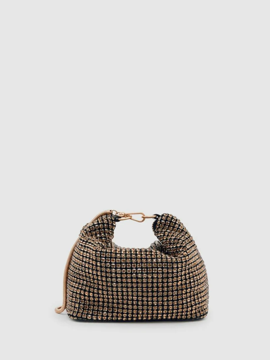 Reiss Leah Crystal Bracelet Pouch Bag Gold Discount