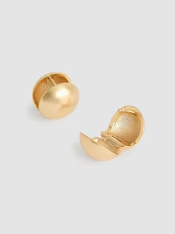 Reiss Pollie Polished Ball Huggie Earrings Gold Outlet