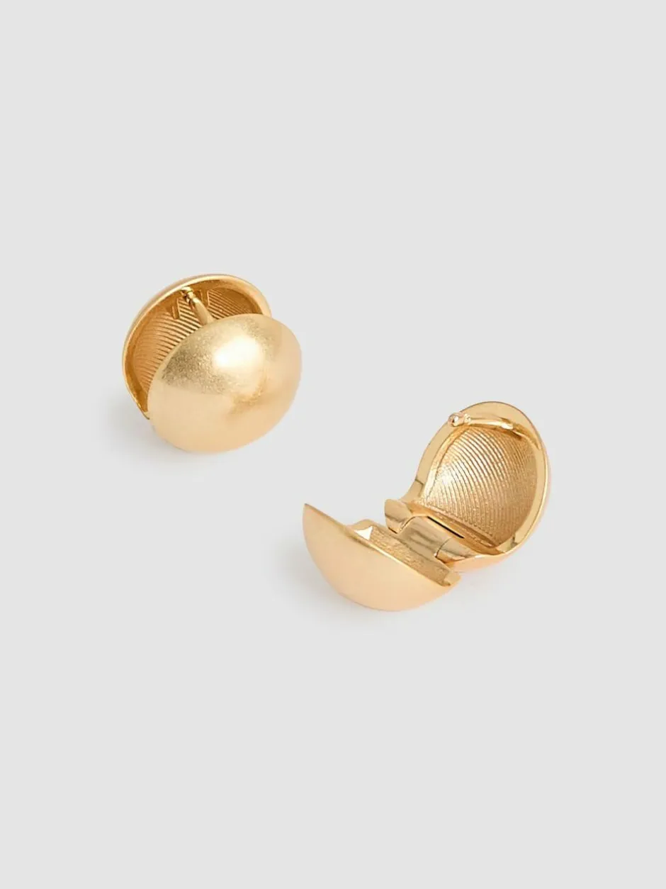 Reiss Pollie Polished Ball Huggie Earrings Gold Outlet