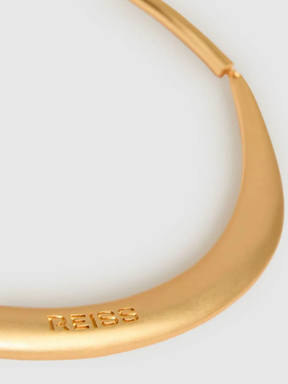 Reiss Gold Tone Poppy Polished Curve Choker