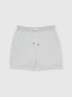 Reiss Dusk Cotton-Blend Drawstring Shorts Grey Online