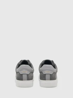 Reiss Emil Suede Slip-On Elasticated Trainers Grey New