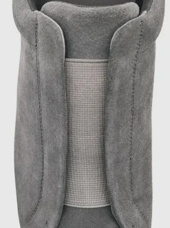 Reiss Emil Suede Slip-On Elasticated Trainers Grey New