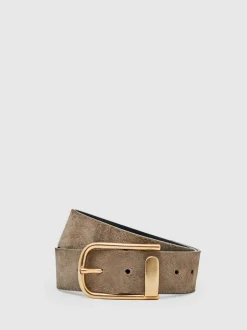 Reiss Iyla Suede Half Keeper Belt Grey Sale