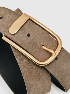 Reiss Iyla Suede Half Keeper Belt Grey Sale