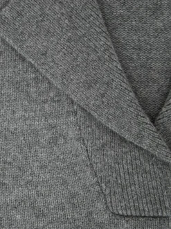 Reiss Flo Wool-Cashmere Collared Knit Jumper Grey Marl