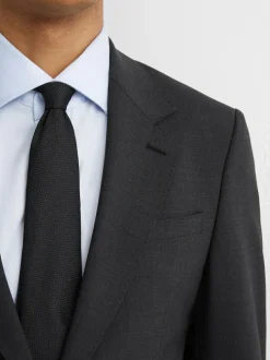 Reiss Promise Wool-Blend Single-Breasted Suit Blazer Tailored-Fit Grey Discount