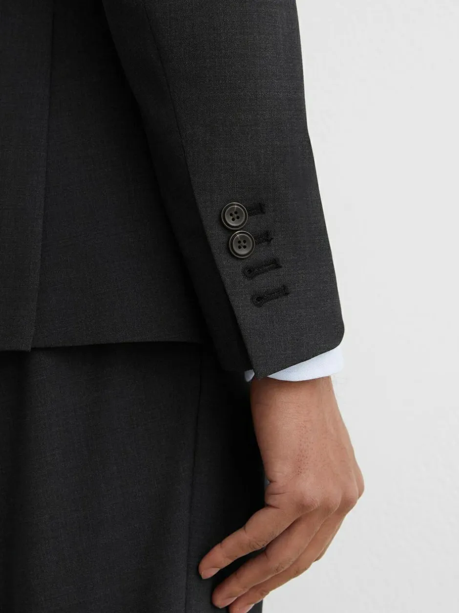 Reiss Promise Wool-Blend Single-Breasted Suit Blazer Tailored-Fit Grey Discount