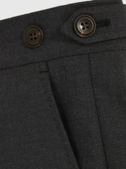 Reiss Promise Wool-Blend Tailored-Fit Suit Trousers Grey Sale