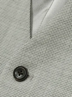 Reiss Grey Slice Puppytooth-Check Suit Waistcoat Wool-Blend Clearance