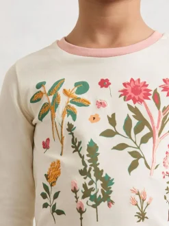 Reiss Ivory Darcy 3-9 yrs Cotton Floral Embroidered T-Shirt Outlet