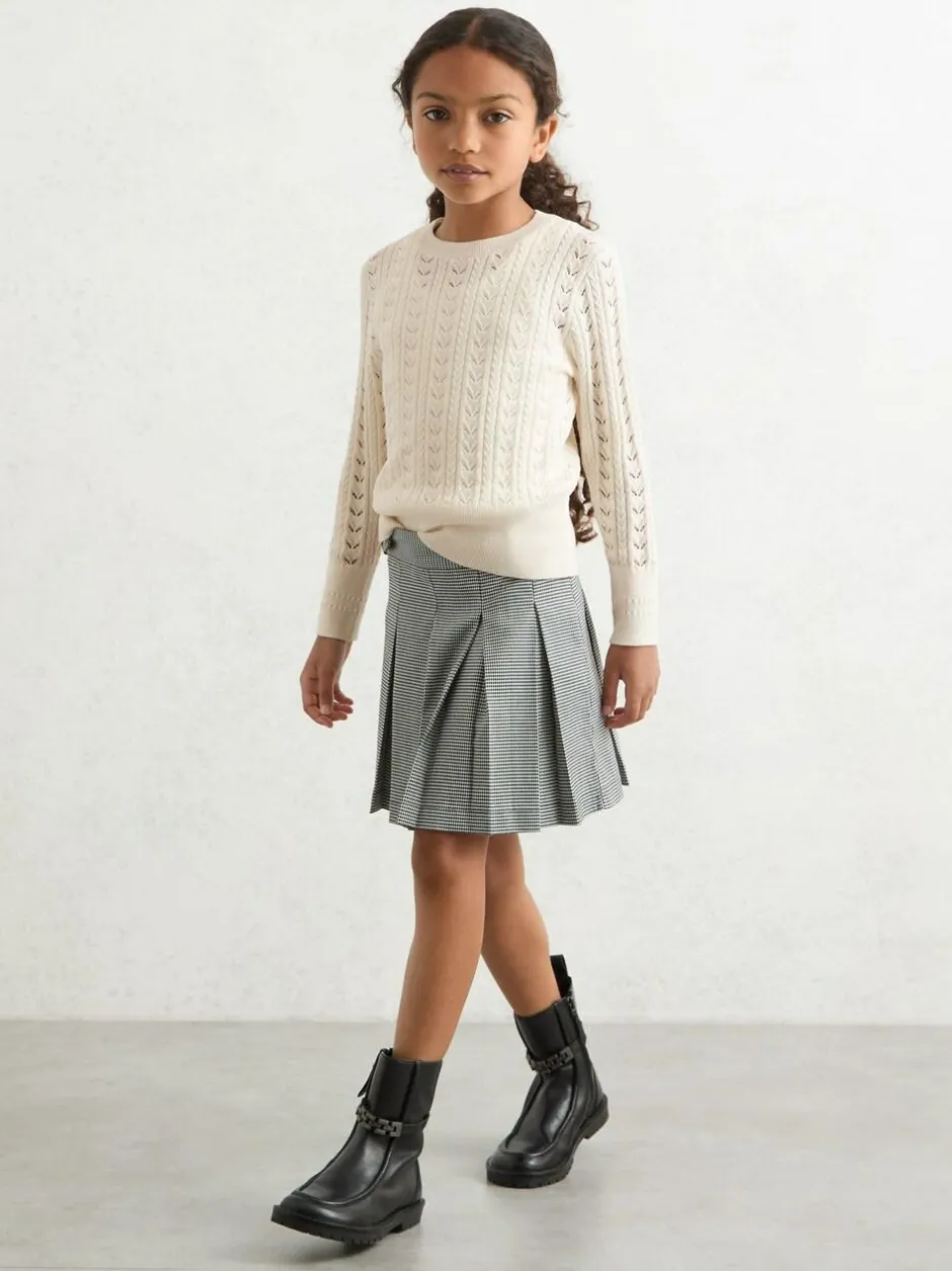 Reiss Ivory Lydia 3-9 yrs Wool-Cotton Pointelle Jumper Best