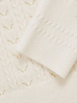 Reiss Ivory Lydia 3-9 yrs Wool-Cotton Pointelle Jumper Best