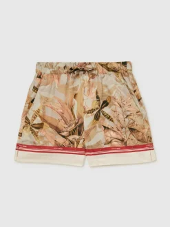 Reiss Khaki Sammie 4-9 yrs | NYBG Satin Floral-Print Shorts Clearance