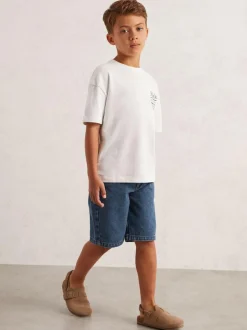 Reiss Mid Blue Bryan 13-14 yrs Denim Bermuda Shorts New