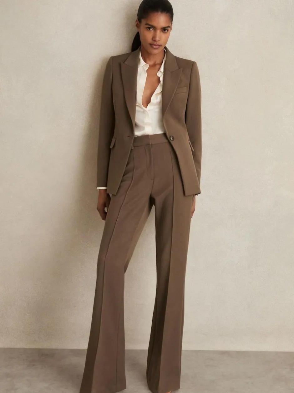 Reiss Gabi Petite Flared Suit Trousers Mink Neutral Online