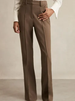 Reiss Gabi Petite Flared Suit Trousers Mink Neutral Online