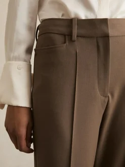 Reiss Gabi Petite Flared Suit Trousers Mink Neutral Online