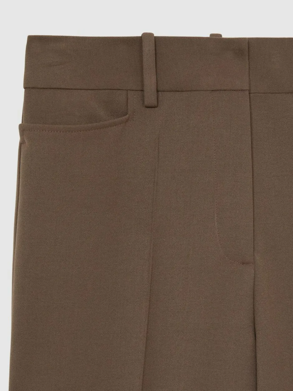 Reiss Gabi Petite Flared Suit Trousers Mink Neutral Online