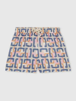 Reiss Multi Eva 4-9 yrs Geometric Chain Print Shorts Discount