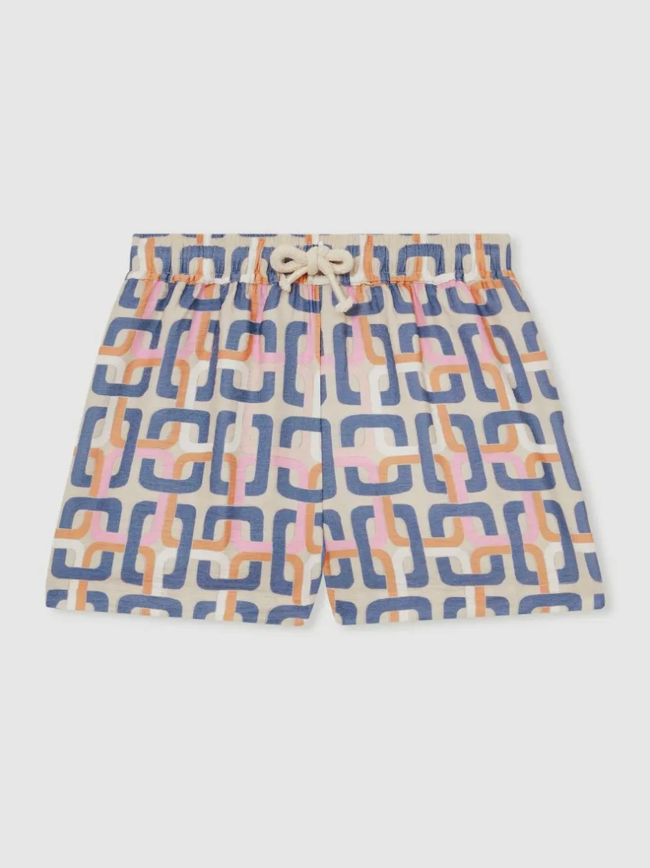 Reiss Multi Eva 4-9 yrs Geometric Chain Print Shorts Discount