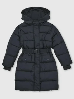 Reiss Navy Alys 9-13 yrs Longline Hooded Puffer Coat Sale