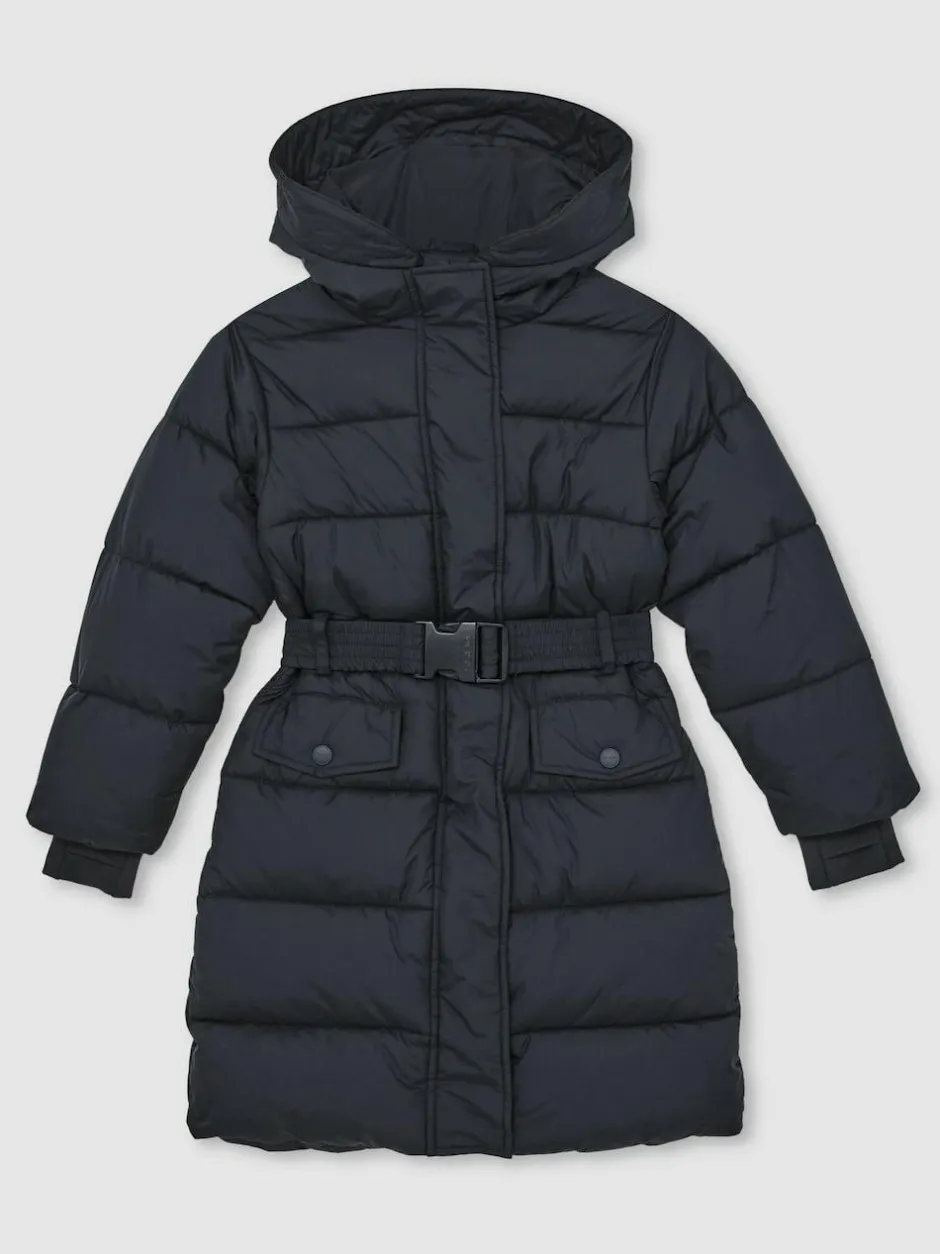 Reiss Navy Alys 9-13 yrs Longline Hooded Puffer Coat Sale