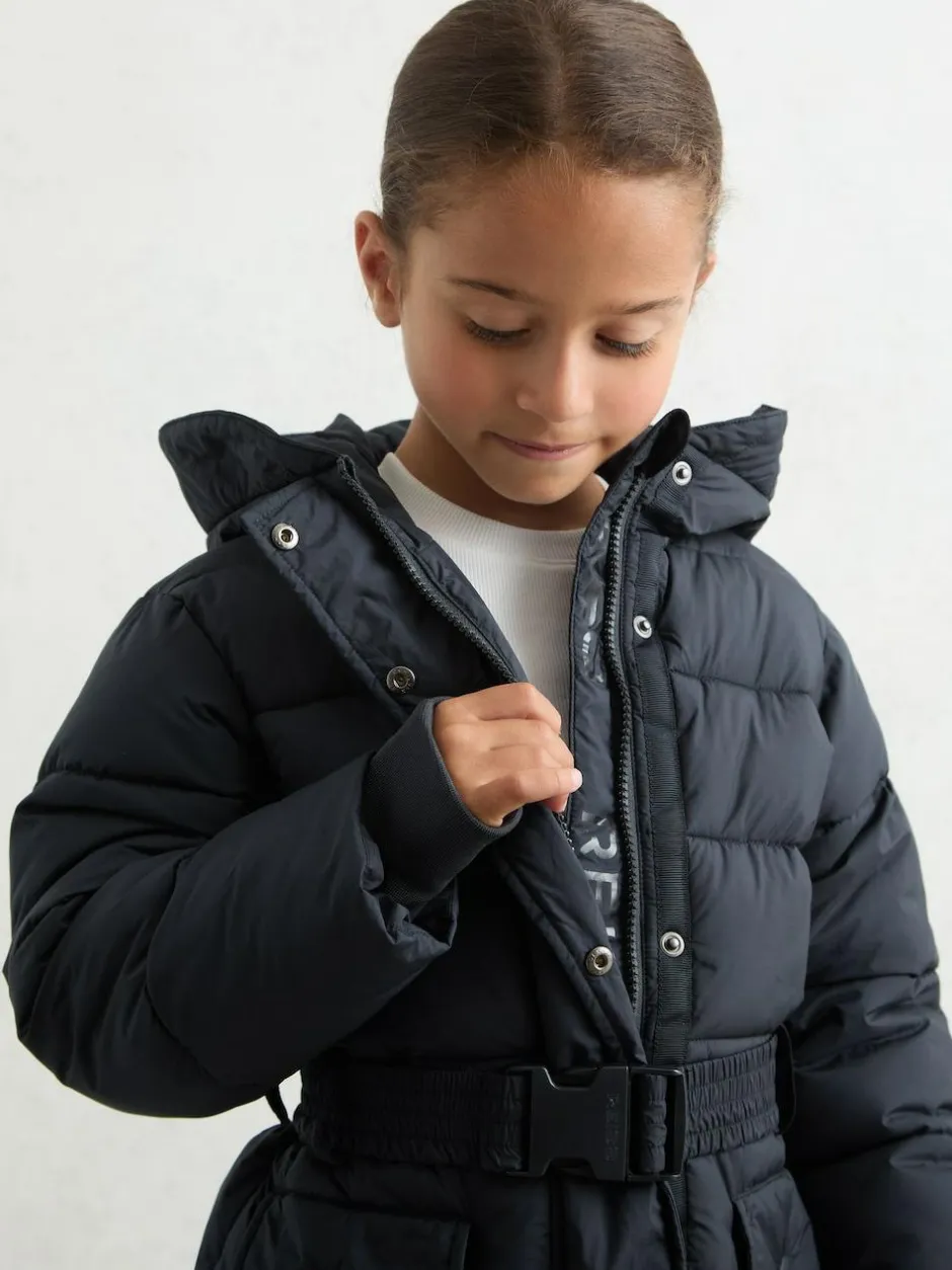 Reiss Navy Alys 9-13 yrs Longline Hooded Puffer Coat Sale