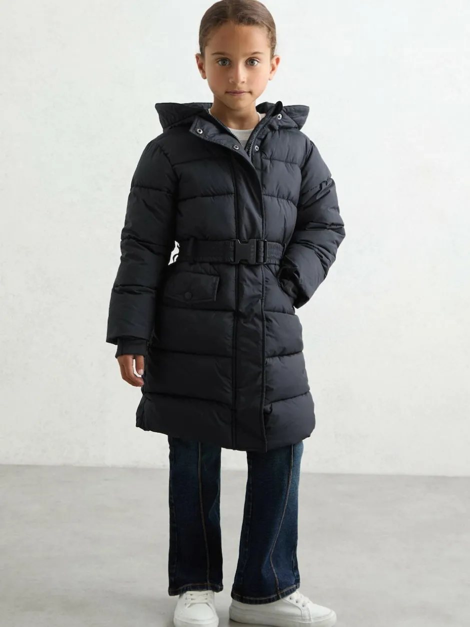 Reiss Navy Alys 9-13 yrs Longline Hooded Puffer Coat Sale