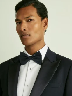 Reiss Navy Boyle Grosgrain Silk Bow Tie Dark Navy Clearance