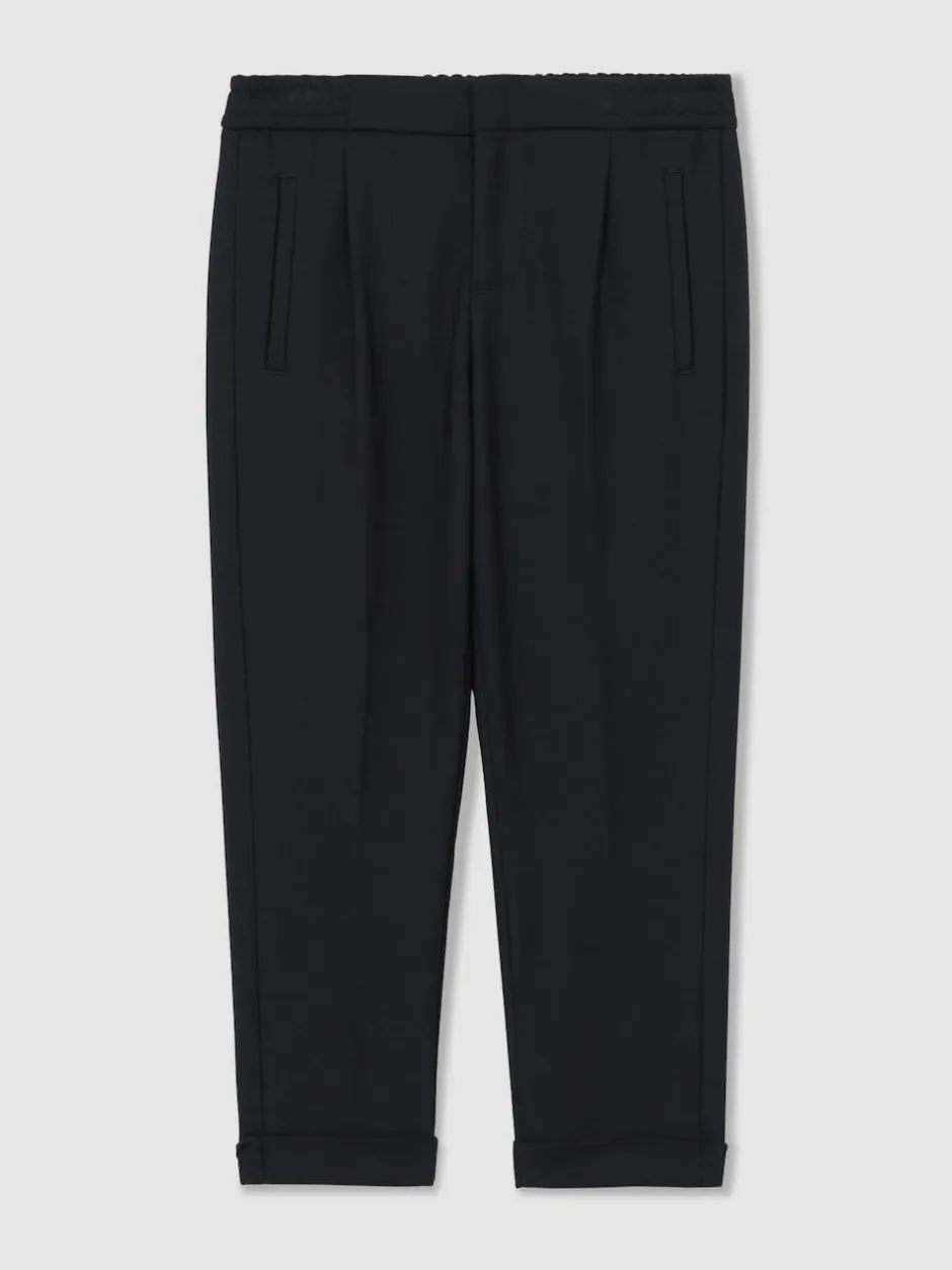 Reiss Brighton 3-9 yrs Relaxed-Fit Pleated Tapered Trousers Navy Best