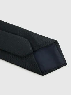 Reiss Ceremony Textured Silk Blend Tie Navy Hot