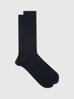 Reiss Fela Ribbed Socks Navy Clearance