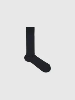 Reiss Fela Ribbed Socks Navy Clearance
