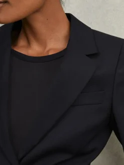 Reiss Haisley Petite Single Breasted Suit Blazer Navy Outlet