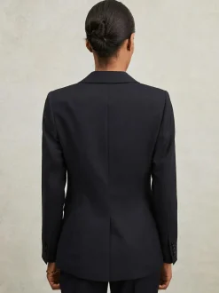 Reiss Haisley Petite Single Breasted Suit Blazer Navy Outlet